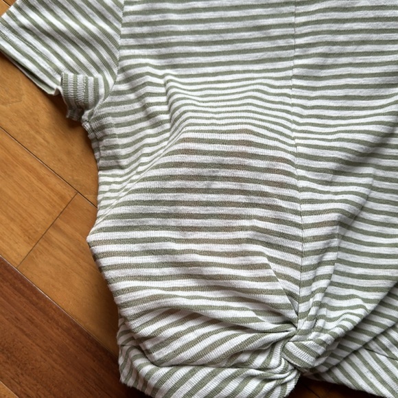 Mink Pink Striped Cropped Tee with Twist Detail, size Medium - Picture 4 of 10